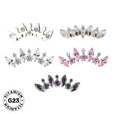 Anello in titanio rotondo e marquise