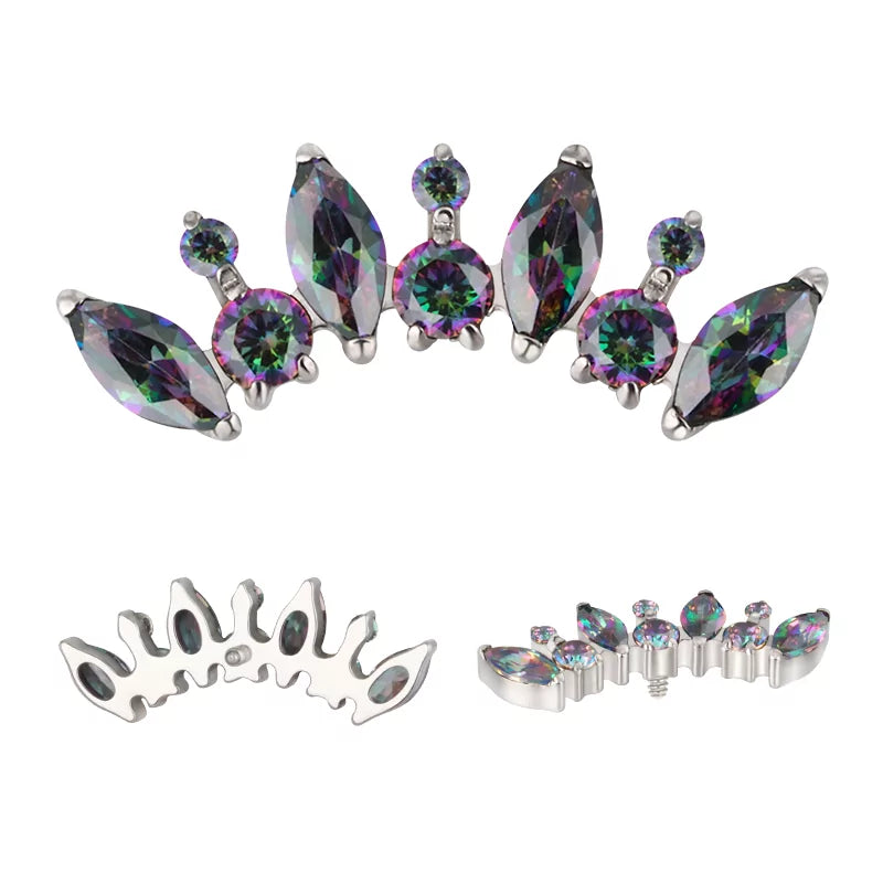 Anello in titanio rotondo e marquise