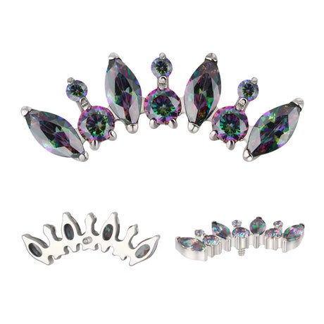 Anello in titanio rotondo e marquise