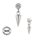 Anello in titanio con borchia e castone