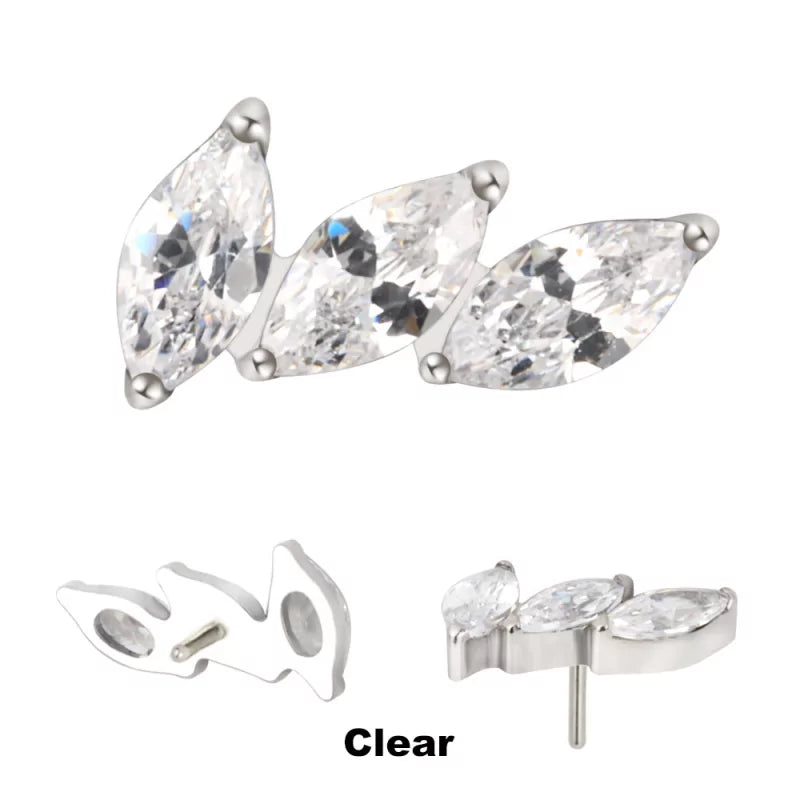 Punte per Anello in Titanio 3 Punte Ventaglio Curvo