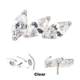 Punte per Anello in Titanio 3 Punte Ventaglio Curvo