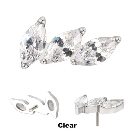 Punte per Anello in Titanio 3 Punte Ventaglio Curvo