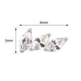 Punte per Anello in Titanio 3 Punte Ventaglio Curvo