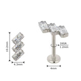 Punte per Anello in Titanio 3 Cornici Rettangolari
