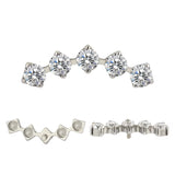 Punte per Anello in Titanio con Castone a 5 Punte in Zirconia