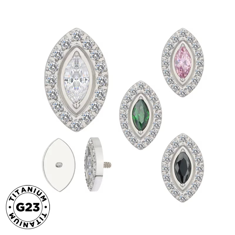 Punte per Anello in Titanio con Castone a Marquise