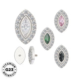 Punte per Anello in Titanio con Castone a Marquise