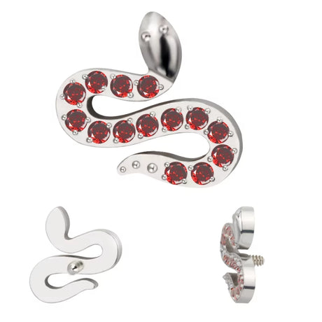 Punte per Anello in Titanio a Serpente Pavé