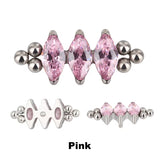 Anello in titanio con tre perline e castone