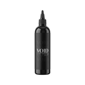 VOID Black Tattoo Ink 200ml bottle front view with twist nozzle applicator cap