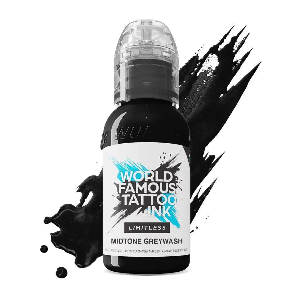 Inchiostro per tatuaggi senza limiti famoso in tutto il mondo - Grigio medio lavato (30ml)