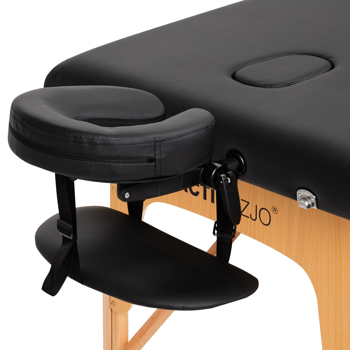 WOODEN FOLDING MASSAGE TABLE COMFORT ACTIV FIZJO LUX 2-SECTIONS 190X70 BLACK - BVShop