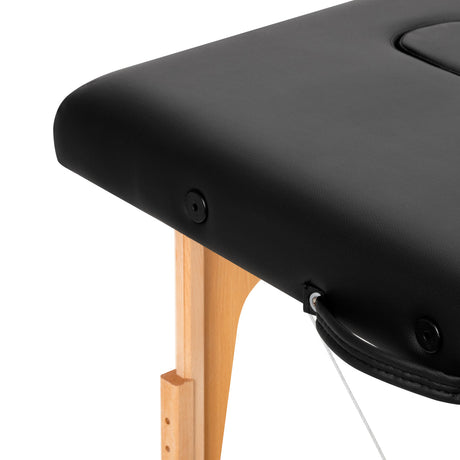 WOODEN FOLDING MASSAGE TABLE COMFORT ACTIV FIZJO LUX 2-SECTIONS 190X70 BLACK - BVShop
