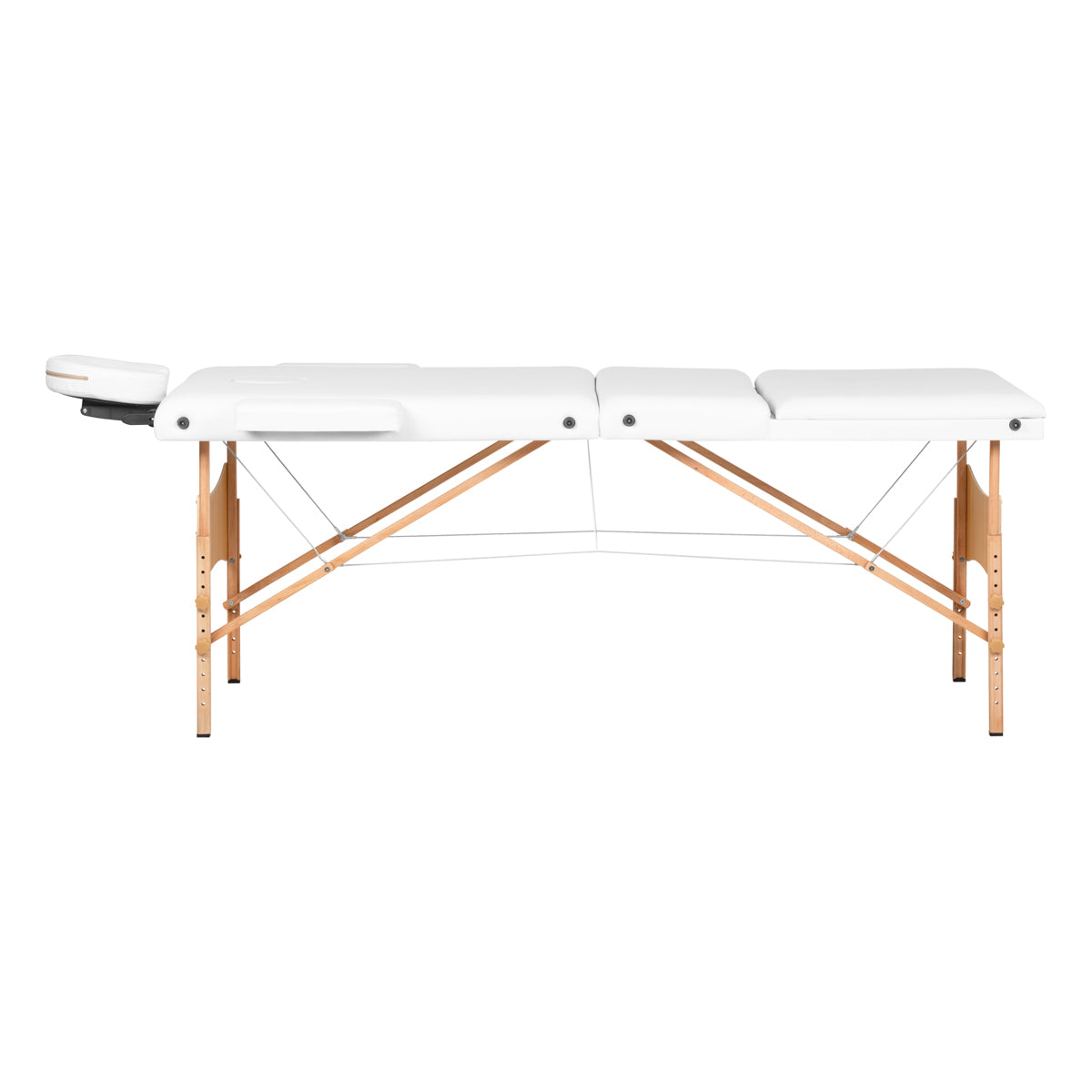 WOODEN FOLDING TABLE FOR MASSAGE COMFORT ACTIVFIZJO LUX 3 SECTIONS 190X70 WHITE - BVShop