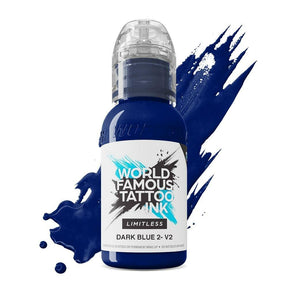 World Famous Limitless Tattoo Ink Dark Blue 2 v2 30ml - BVShop