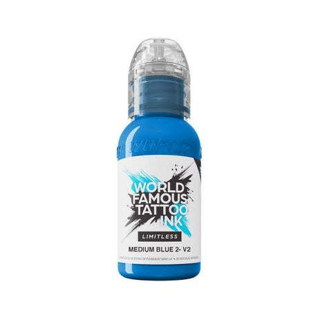 World Famous Limitless Tattoo Ink Medium Blue 2 v2 30ml - BVShop